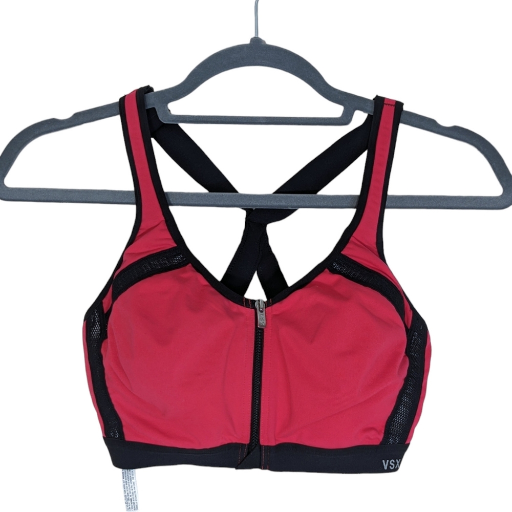 VSX Sport Victoria's Secret hot pink black underwire sports bra athleisure